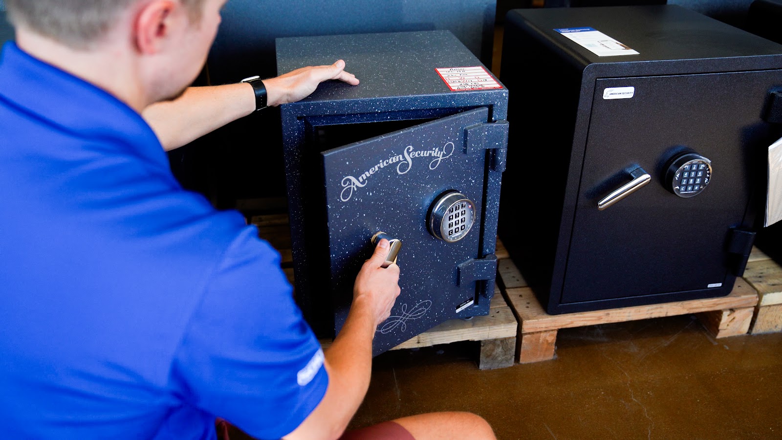 Anderson technician with safe combination dial
